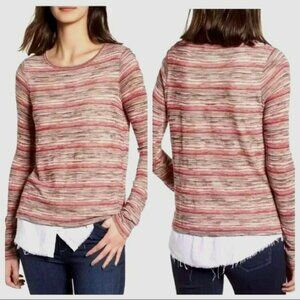 Bailey 44 Multicolor Sweater Top Shoot from the Hip Layered Look Slim Fit Sm NEW